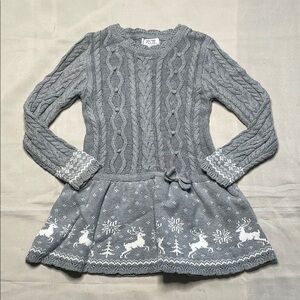 MISS MONA MOUSE Gray Knit Kids Dress